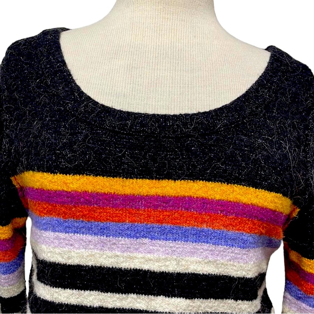 Free People Complete Me Alpaca Blend Striped Sweater Size Medium NWOT - Picture 6 of 9